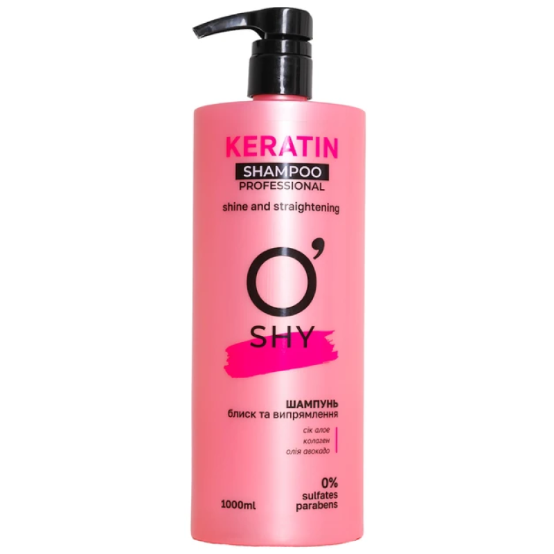Шампунь O“Shy Keratin Блеск и выпрямление Professional 1 л