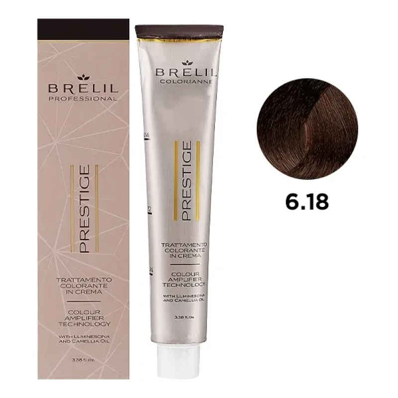 Краска для волос Brelil Colorianne Prestige 6/18 Темный блонд шокоайс 100 мл