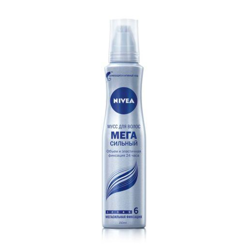 Мус для волосся Nivea Мега сильний, мегасильна фіксація, 150 мл
