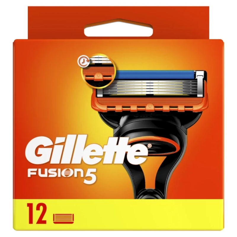 Сменные картриджи для бритья, мужские, Gillette Fusion5, 12шт., оригинал!!!