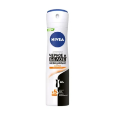 Антиперспирант-спрей NIVEA Ultimate Impact Черное и белое, невидимый, женский, 150 мл