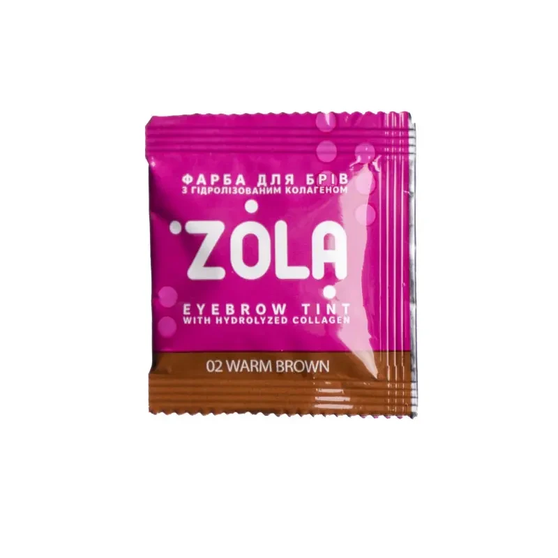 Краска для бровей с коллагеном  Zola №02 Warm Brown, 5 мл