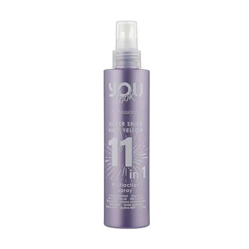 Мультиспрей мгновенного действия 11 в 1 для блонда You Look Professional Silver Shine Anti Yellow 11 in 1 Mult