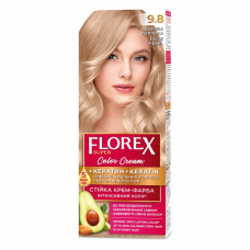 Стойкая крем-краска для волос Florex Super КЕРАТИН 9.8 Бежевая жемчужина