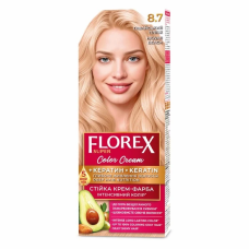 Стойкая крем-краска для волос Florex Super КЕРАТИН 8.7 Гавайский пляж