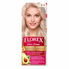 Стойкая крем-краска для волос Florex Super КЕРАТИН  9.4 Арктический блонд