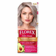 Стойкая крем-краска для волос Florex Super КЕРАТИН  9.6 Дымчатый опал