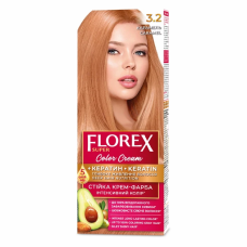 Стойкая крем-краска для волос Florex Super КЕРАТИН 3.2 Карамель