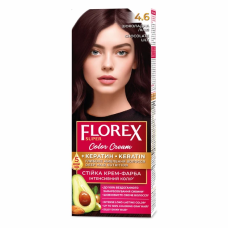 Стойкая крем-краска для волос Florex Super КЕРАТИН 4.6 Шоколадная лилия