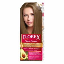 Стойкая крем-краска для волос Florex Super КЕРАТИН 3.4 Лесной орех