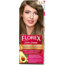 Стойкая крем-краска для волос Florex Super КЕРАТИН 3.0 Русый