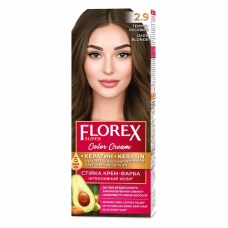 Стойкая крем-краска для волос Florex Super КЕРАТИН 2.9 Темно-русый