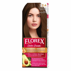 Стойкая крем-краска для волос Florex Super КЕРАТИН 2.4 Молочный шоколад
