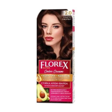 Стойкая крем-краска для волос Florex Super КЕРАТИН 2.0 Каштан