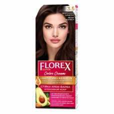 Стійка крем-фарба для волосся Florex Super КЕРАТИ  3.5 Морозний каштан
