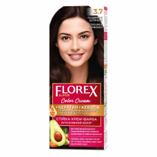 Стойкая крем-краска для волос Florex Super КЕРАТИН 3.7 Двойное эспрессо